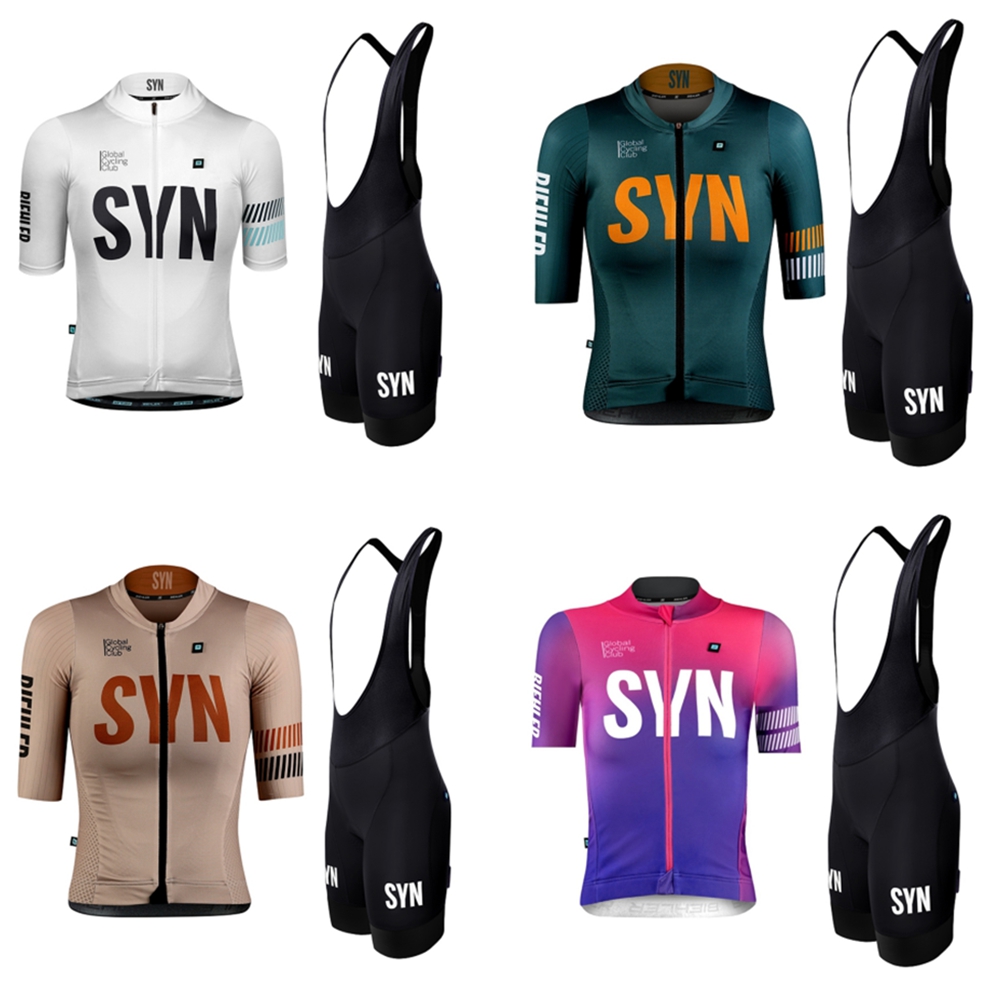 Cycling Bib Shorts - مجموعة فريق ركوب الدراجات للنساء ،